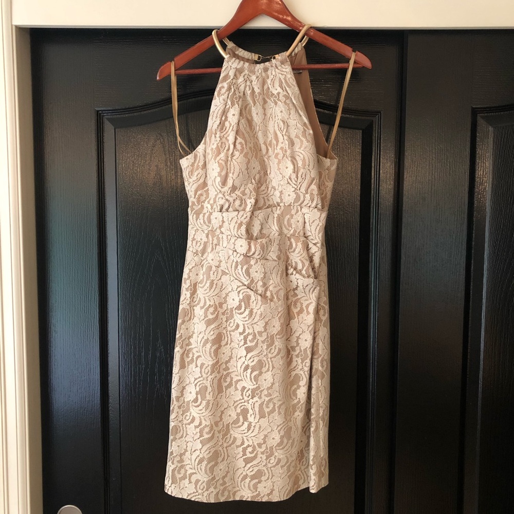 Eliza J Cream Lace Dress